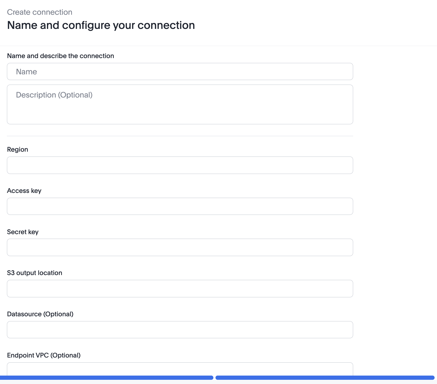 Enter connection details