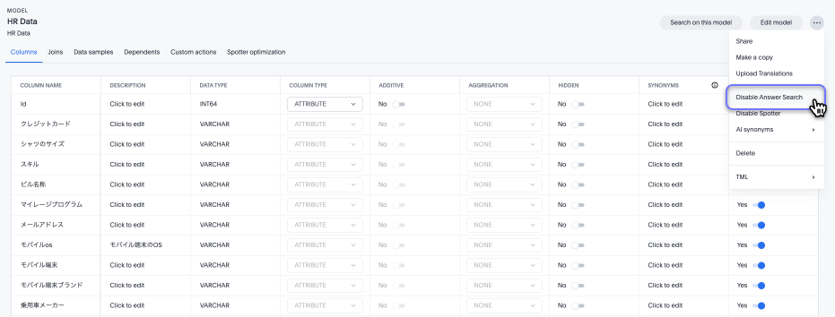 Disable Answer Search