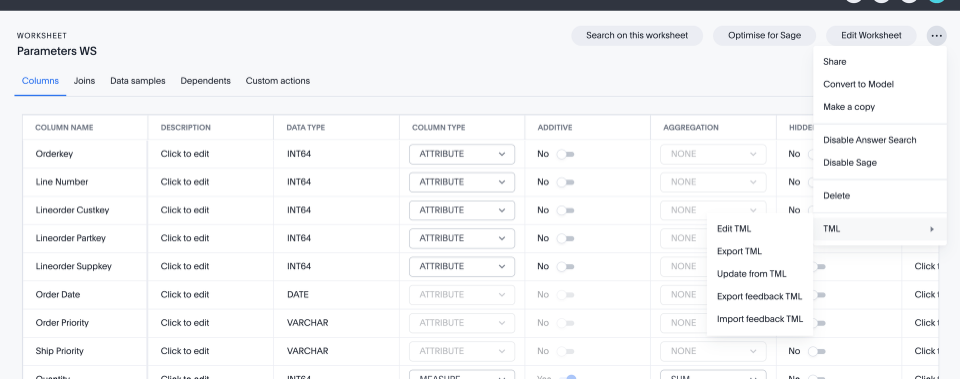 Hover over the TML section